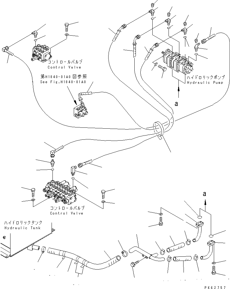 Komatsu parts book diagram for PC10-7 S/N 25001-UP: HYDRAULIC PIPING (SUCTION LINE)(#27777-)
