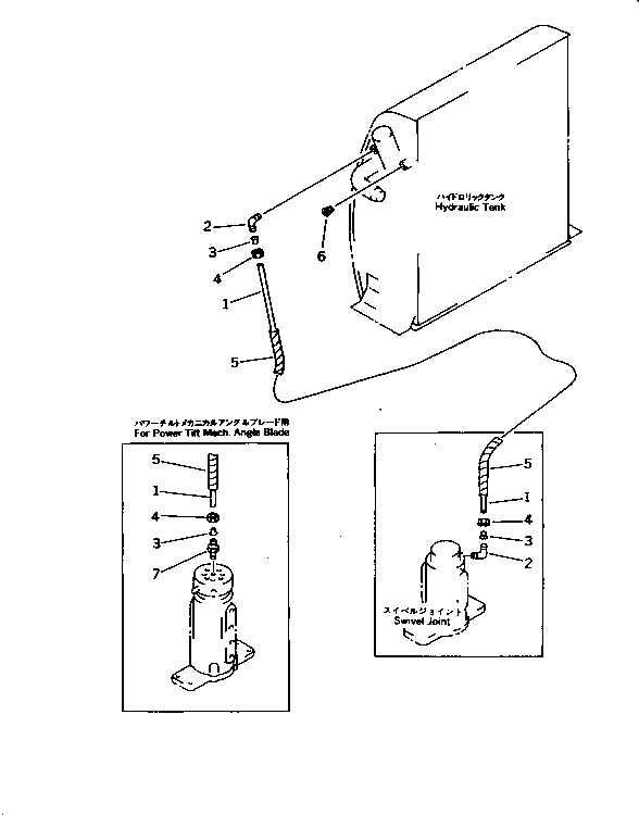 Komatsu parts book diagram for PC10-7 S/N 25001-UP: HYDRAULIC PIPING (DRAIN LINE)(#25001-25928)