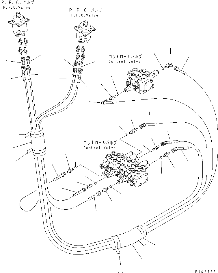Komatsu parts book diagram for PC10-7 S/N 25001-UP: P.P.C. LINE (4/4)(#27777-)