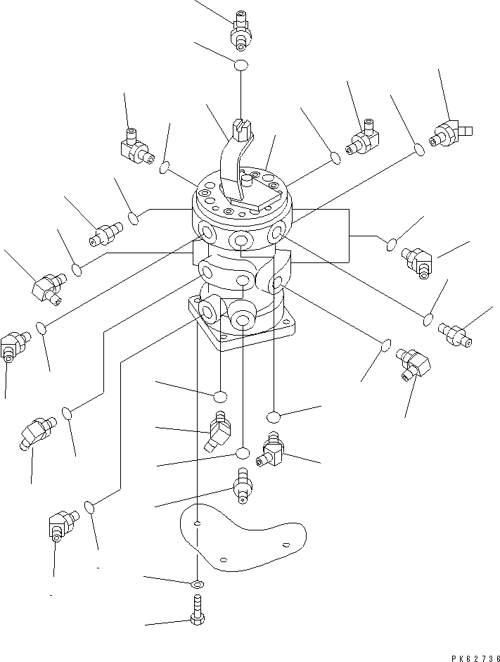 Komatsu parts book diagram for PC10-7 S/N 25001-UP: P.P.C. LINE (ELBOW) (FOR MULTPLE PATTERN)(#27777-)