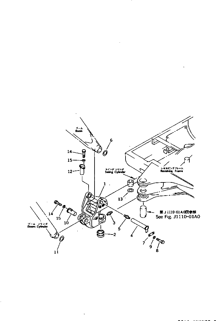 Komatsu parts book diagram for PC10-7 S/N 25001-UP: BOOM SWING BRACKET