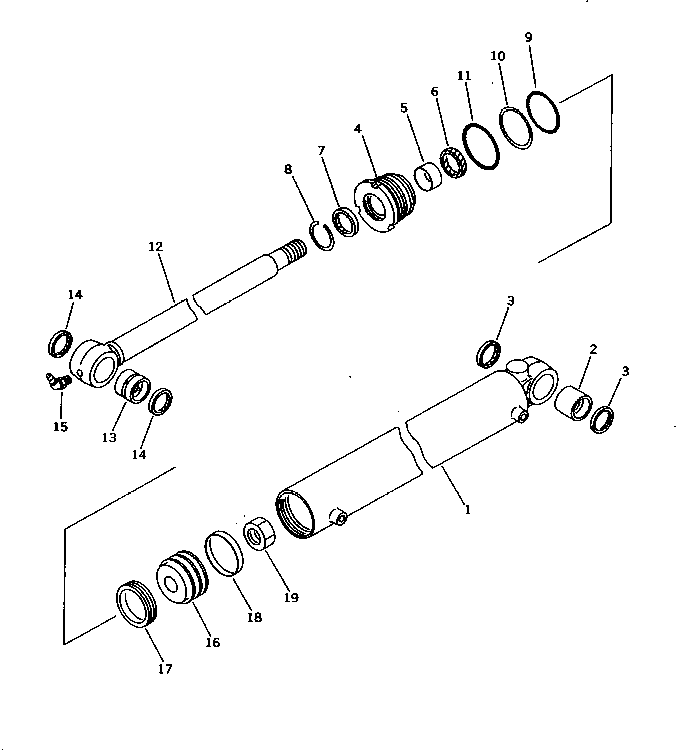 Komatsu parts book diagram for PC10-7 S/N 25001-UP: BOOM SWING CYLINDER