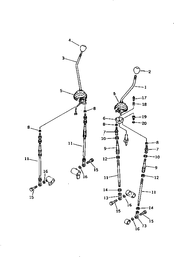 Komatsu parts book diagram for PC10-7 S/N 25001-UP: WORK EQUIPMENT CONTROL LEVER (2-WAY QUICK SHIFTER)(#25001-27776)