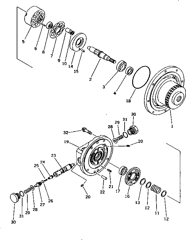 Komatsu parts book diagram for PC10-7 S/N 25001-UP: TRAVEL MOTOR (2/2)(#25001-27776)