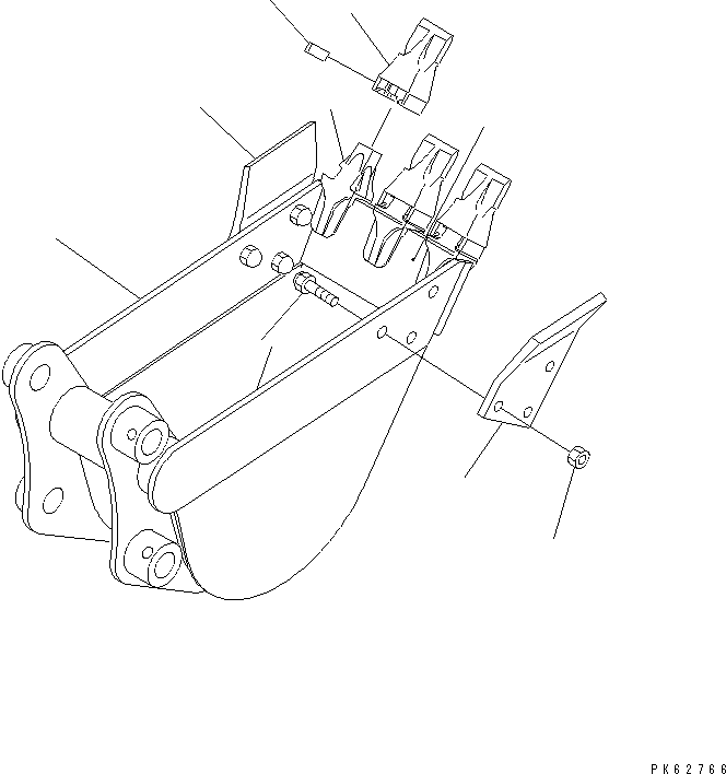 Komatsu parts book diagram for PC10-7 S/N 25001-UP: BUCKET (WIDTH 320MM AND 420MM)(#27777-)