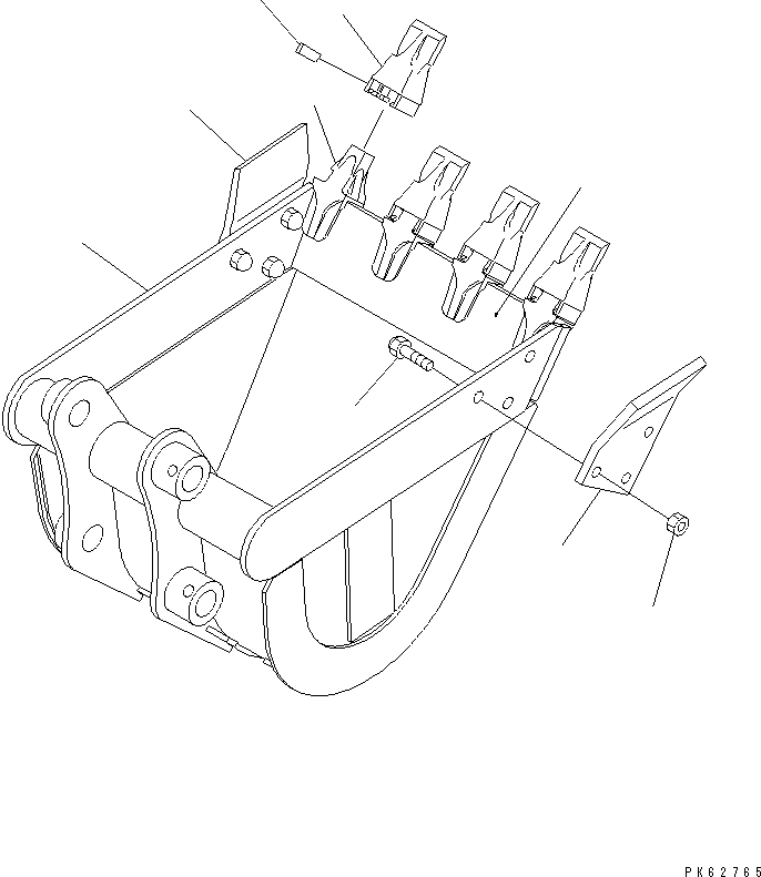 Komatsu parts book diagram for PC10-7 S/N 25001-UP: REINFORCED BUCKET ? 0.07M3 (MINI 0.11M3) WIDTH 500MM(#27777-)