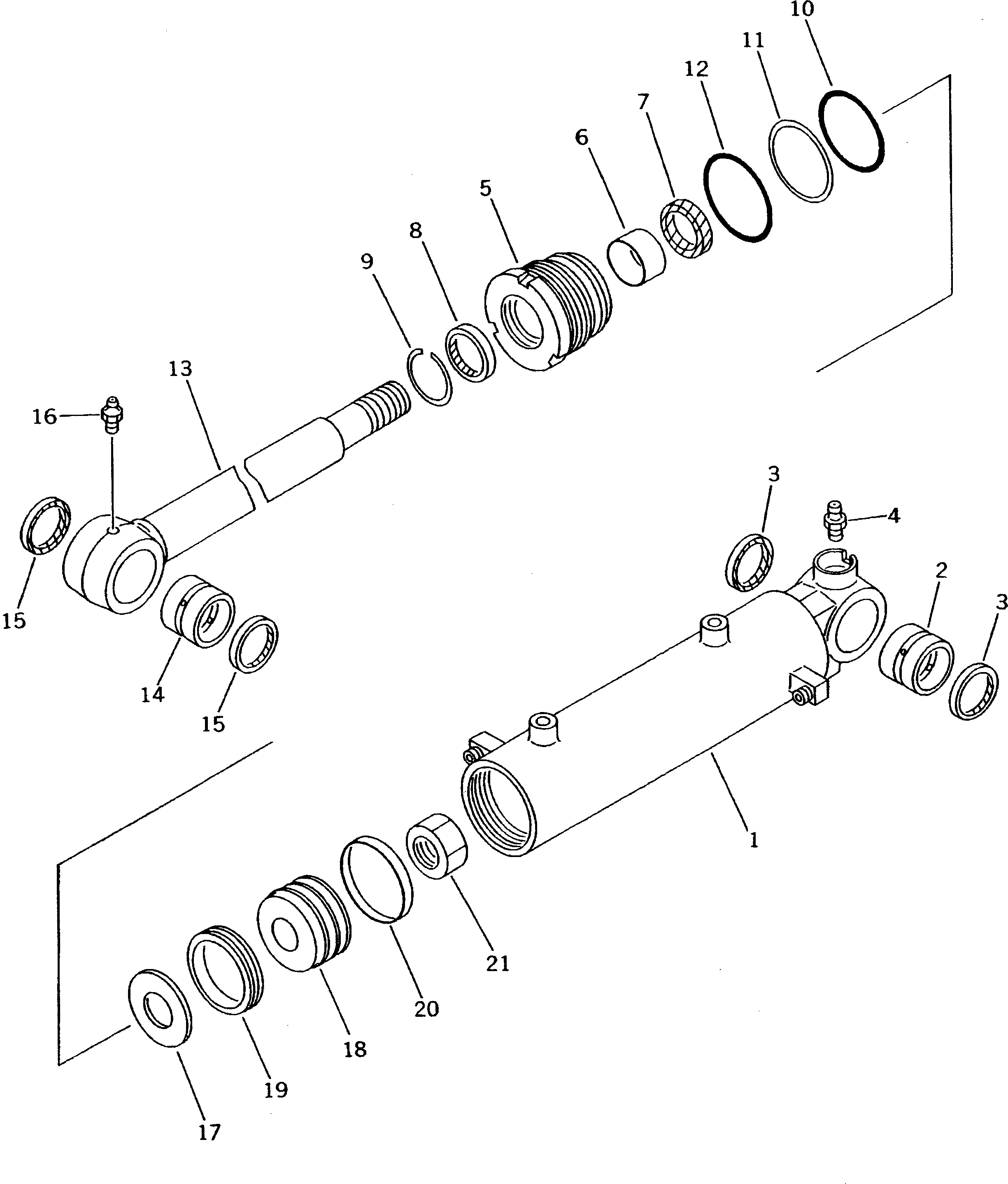 Komatsu parts book diagram for PC10-7 S/N 25001-UP: BLADE LIFT CYLINDER