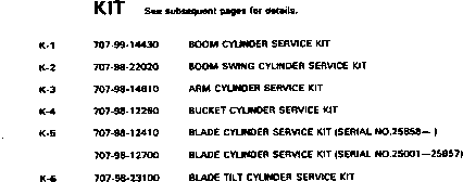 Komatsu parts book diagram for PC10-7 S/N 25001-UP: KIT
