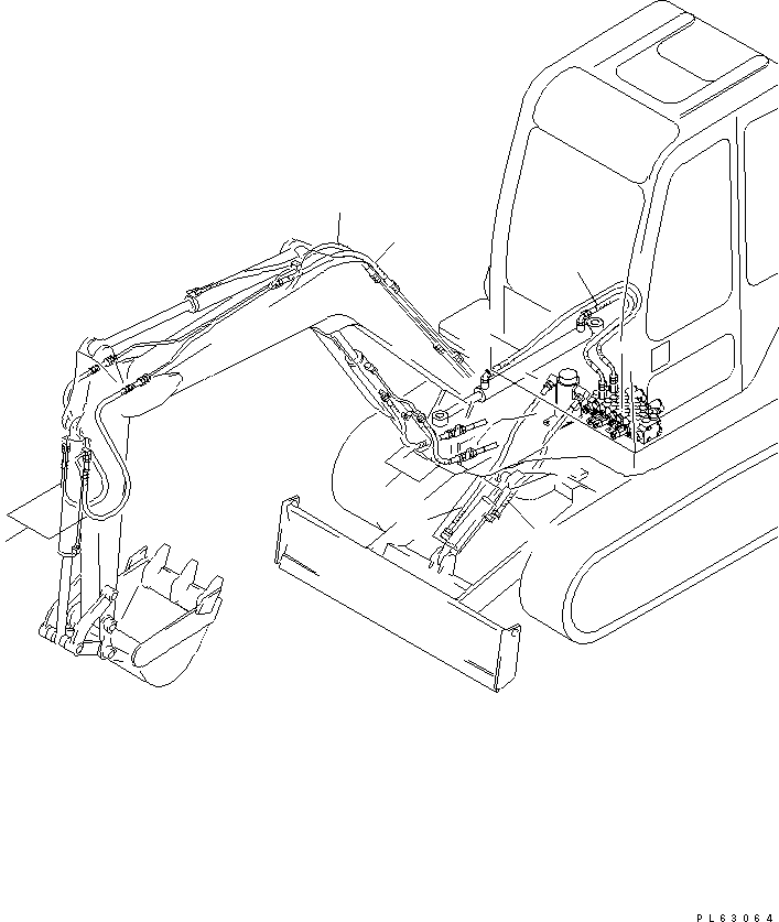 Komatsu parts book diagram for PC10-7 S/N 25001-UP: WORK EQUIPMENT HOSE(#27777-)