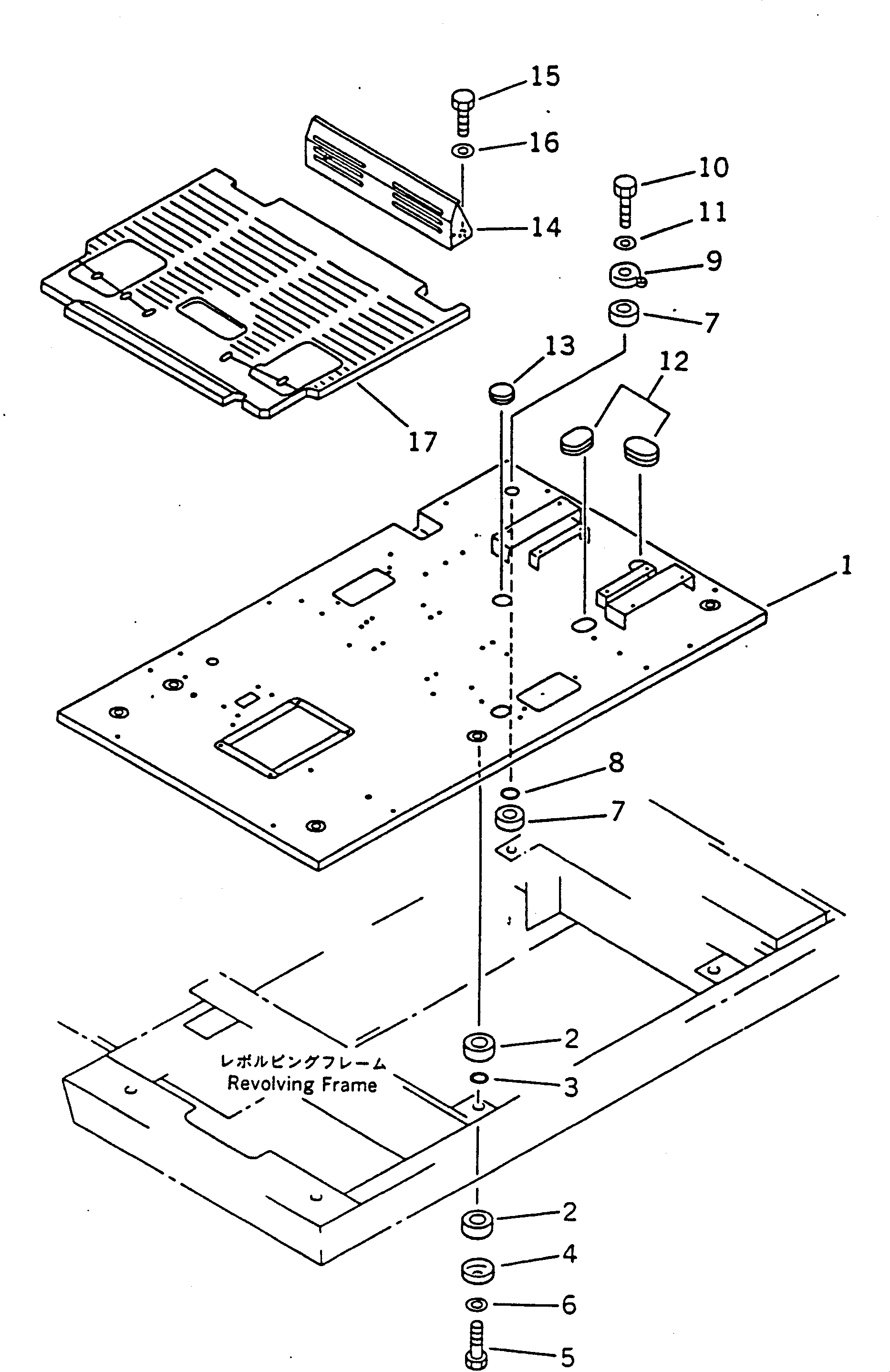 Excavators Komatsu / PC100-5S S/N 32402-UP(pc100-0r) / FLOOR FRAME (FOR WRIST CONTROL LEVER)(150090 : 5105)