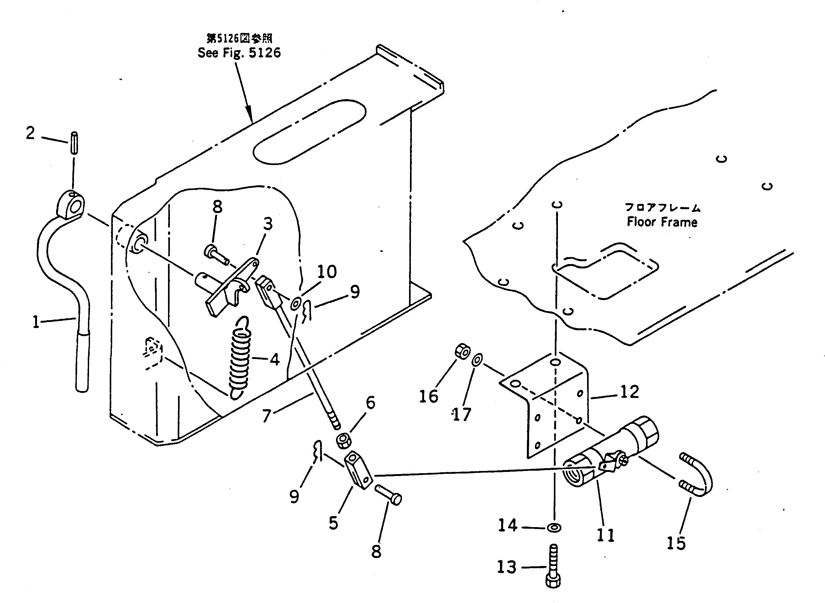 Excavators Komatsu / PC100-5S S/N 32402-UP(pc100-0r) / SAFETY LOCK LEVER CONTROL LINKAGE (FOR WRIST CONTROL LEVER)(150170 : 5186)