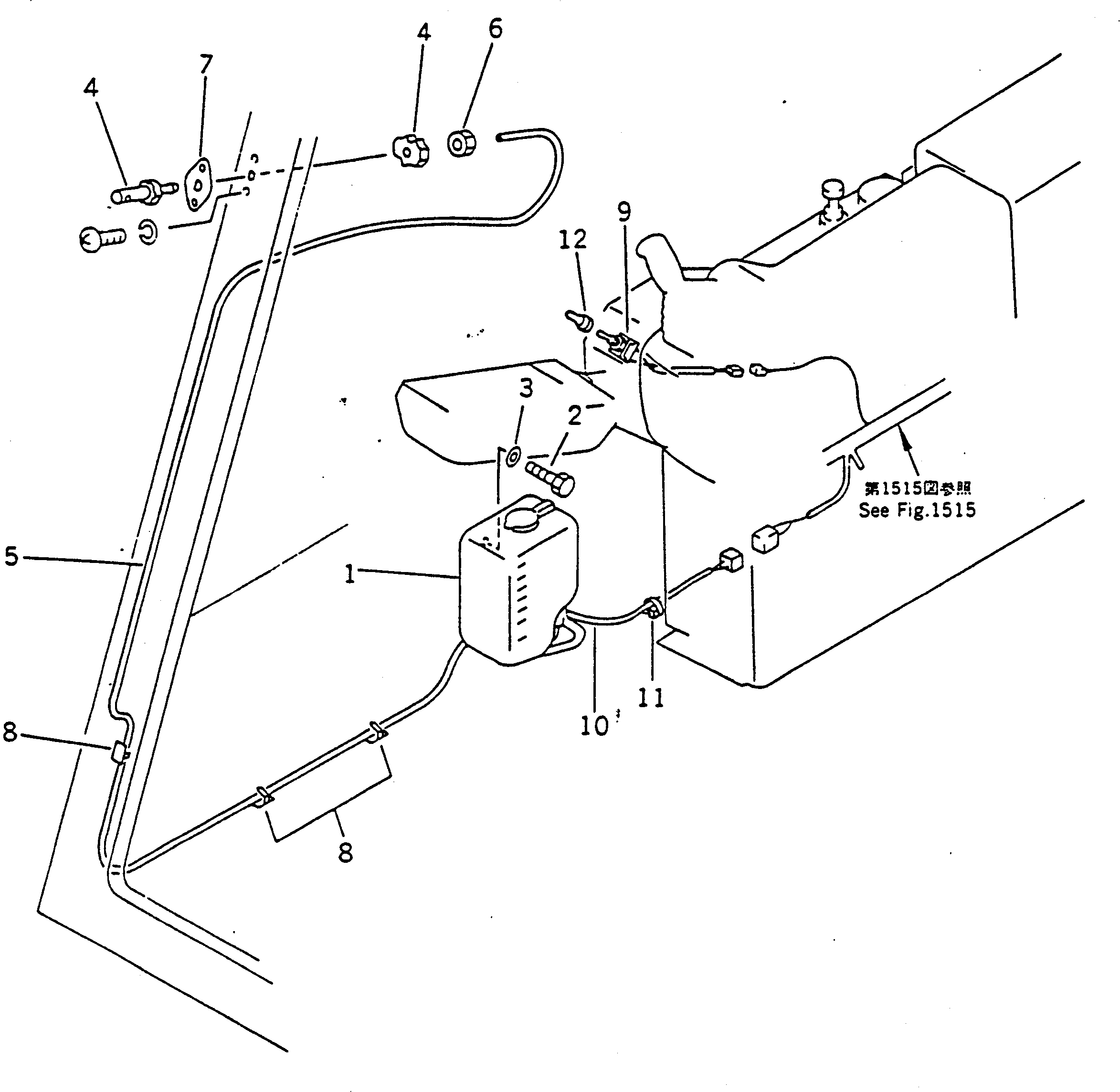 Excavators Komatsu / PC100-5S S/N 32402-UP(pc100-0r) / WINDOW WASHER (FOR WRIST CONTROL)(150370 : 5905)