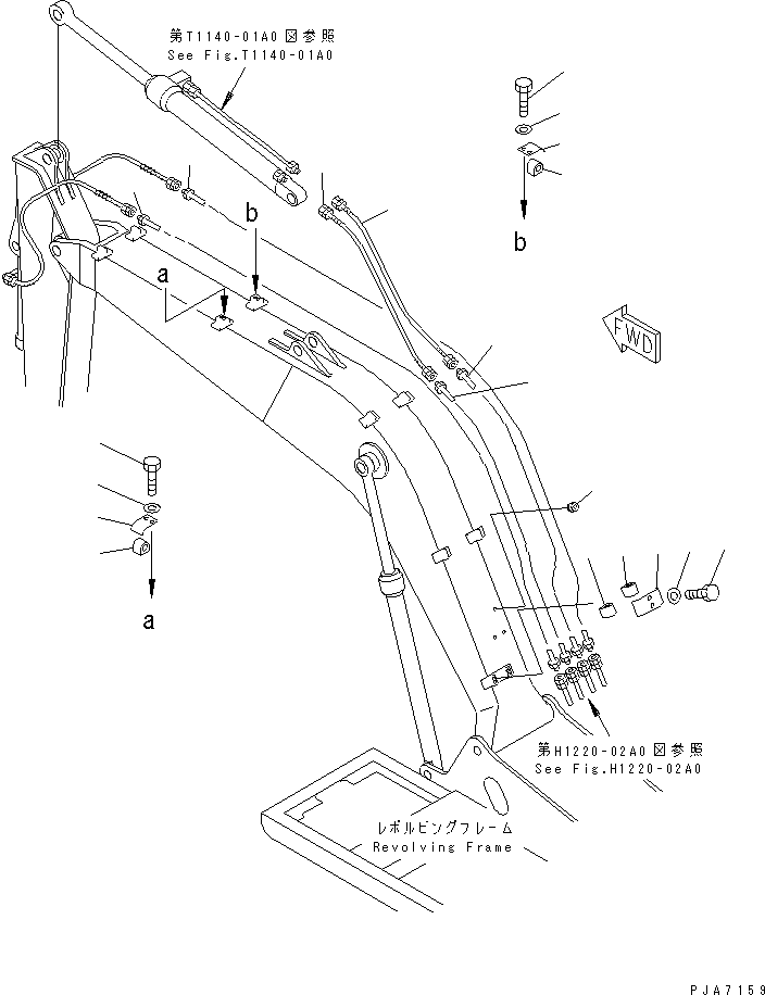 Excavators Komatsu / PC100-6Z S/N 40001-UP (Excel Spec.)(pc100-1c) / BOOM (HYDRAULIC LINE)(#41401-)(360030 : T1110-02A0B)