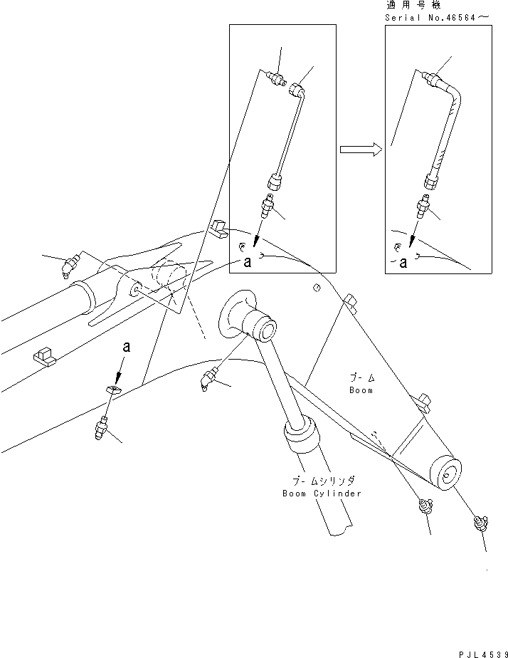 Excavators Komatsu / PC100-6Z S/N 40001-UP (Excel Spec.)(pc100-1c) / BOOM (GREASE FITTING)(#40001-46826)(360040 : T1110-04A1)