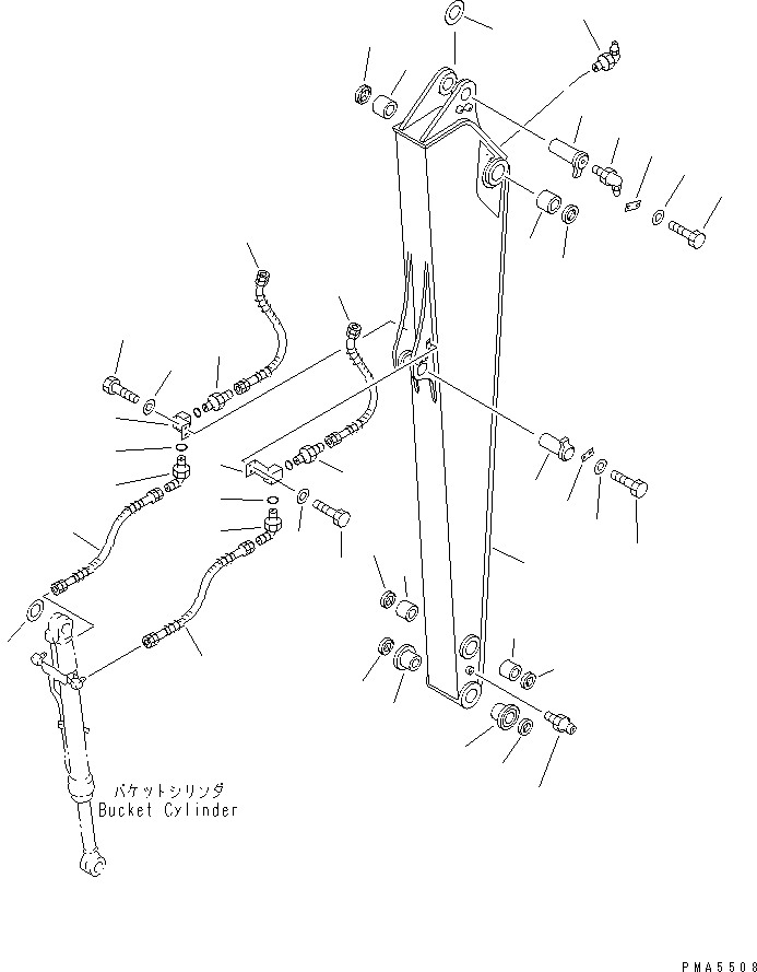 Excavators Komatsu / PC100-6Z S/N 40001-UP (Excel Spec.)(pc100-1c) / LONG ARM(360110 : T1210-01A1)