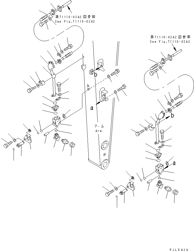 Excavators Komatsu / PC100-6Z S/N 40001-UP (Excel Spec.)(pc100-1c) / SHORT ARM (ADDITIONAL LINE) (1-ACTUATER ATTACHMENT)(#46778-)(360190 : T1210-02D4)