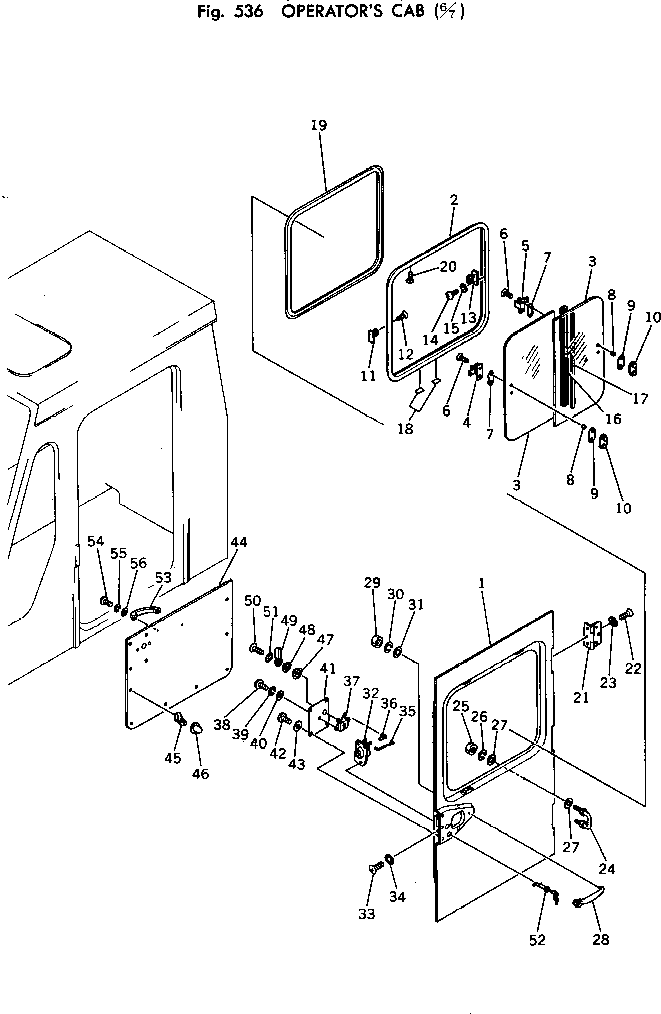 Komatsu parts book diagram for PC100-2 S/N 13001-UP: OPERATOR'S CAB (6/7)