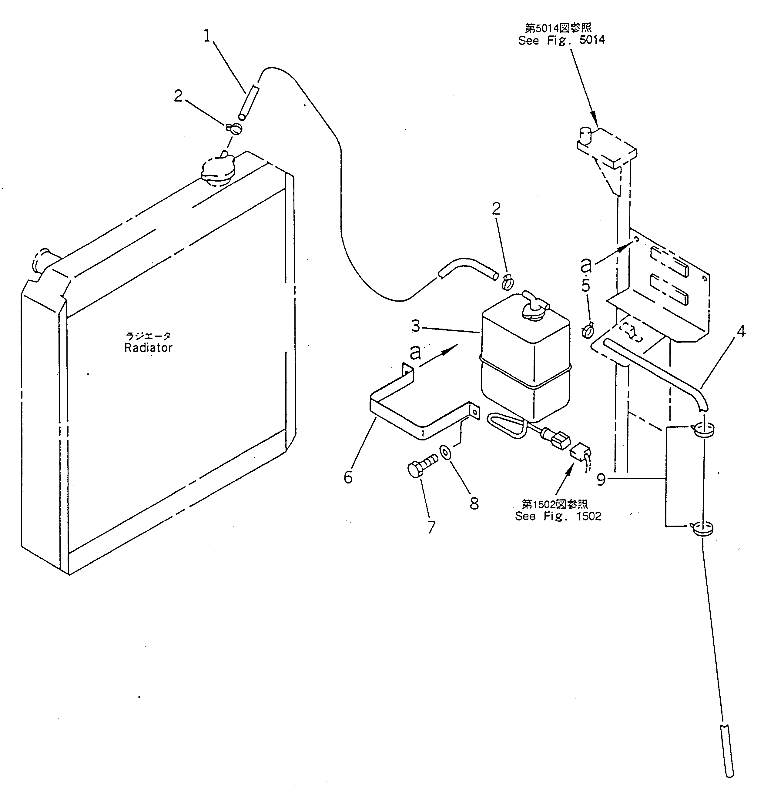 Komatsu parts book diagram for PC100-5 S/N 28001-UP: RESERVE TANK AND PIPING(#32402-)