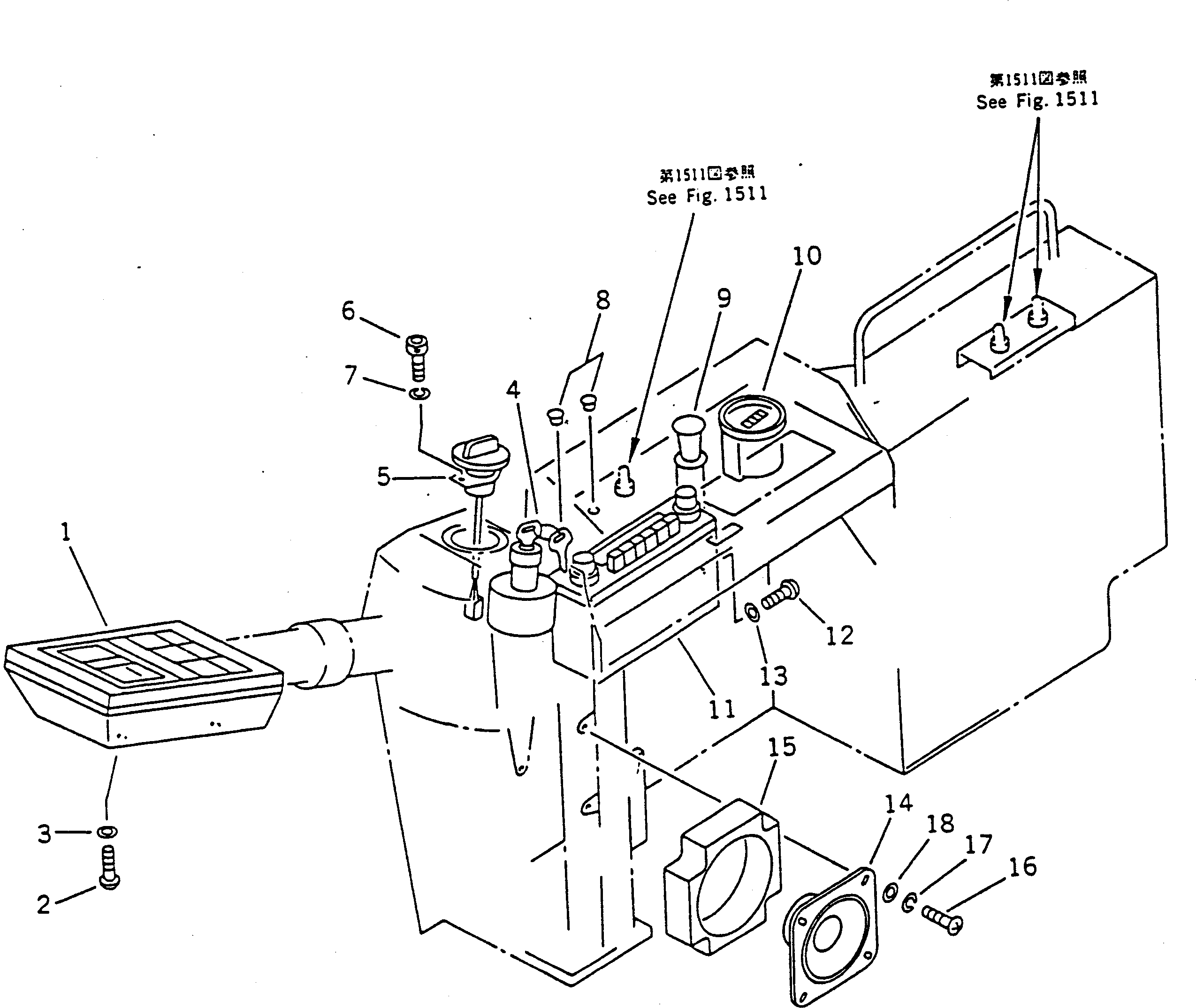 Komatsu parts book diagram for PC100-5 S/N 28001-UP: INSTRUMENT PANEL (FOR LONG LEVER CONTROL)(#28001-32401)