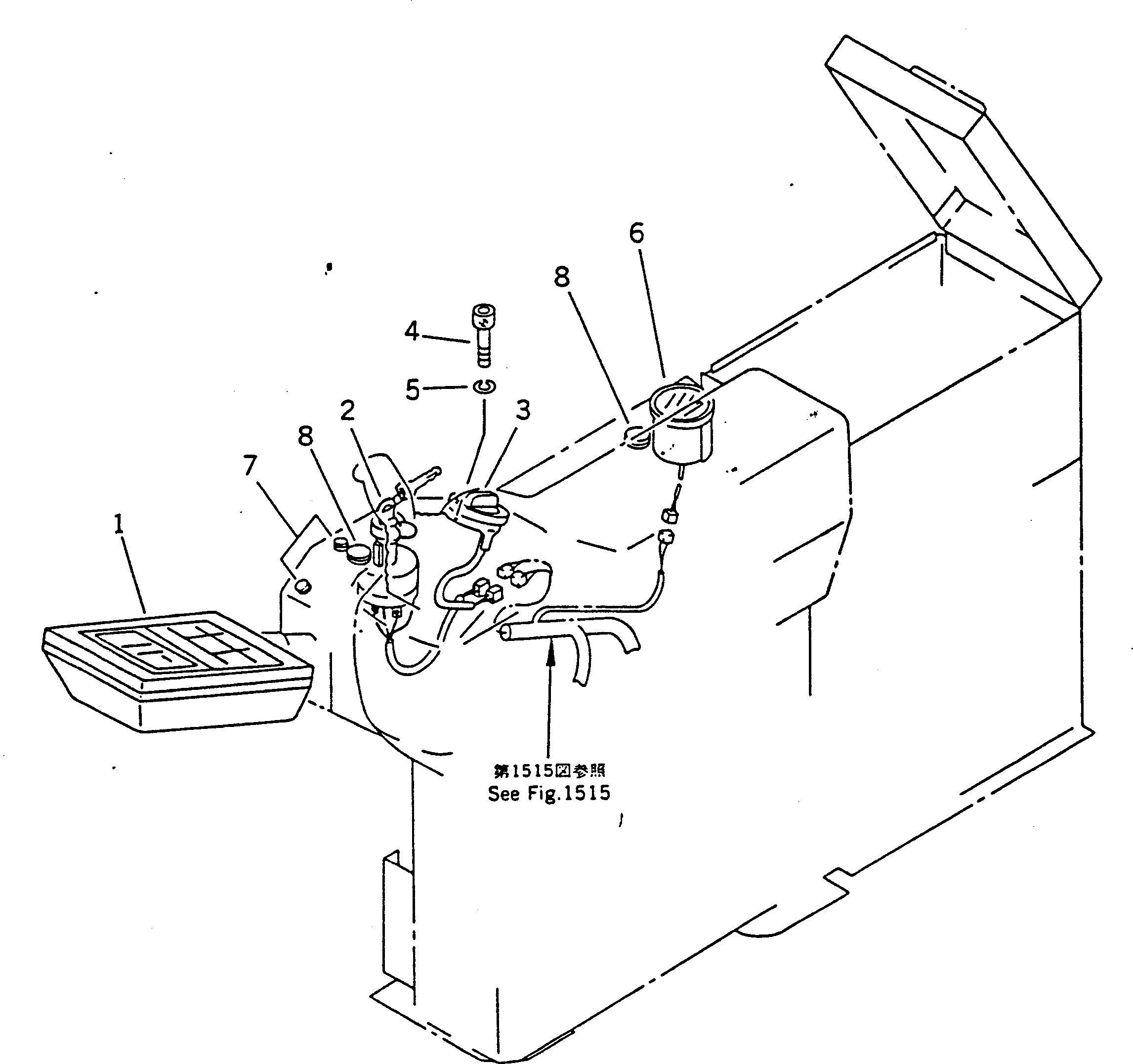 Komatsu parts book diagram for PC100-5 S/N 28001-UP: INSTRUMENT PANEL (FOR WRIST CONTROL LEVER) (EXCEPT JAPAN)