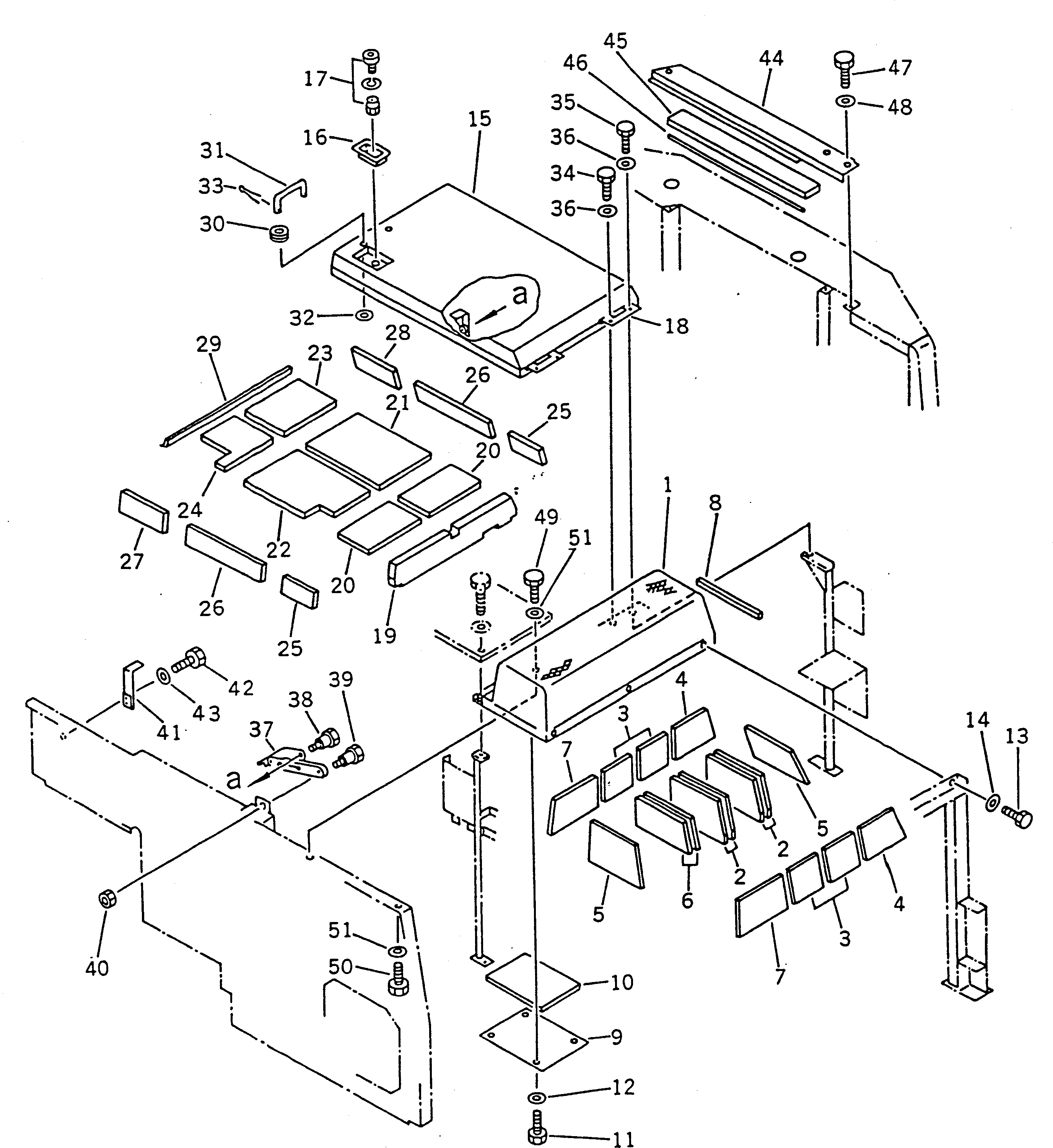 Komatsu parts book diagram for PC100-5 S/N 28001-UP: REAR COVER (2/2) (PC100SS)(#28001-32401)