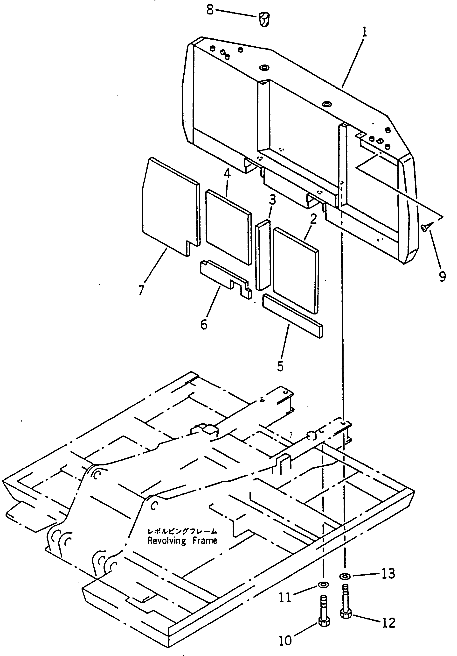 Komatsu parts book diagram for PC100-5 S/N 28001-UP: COUNTER WEIGHT (WITH SWING FLASHER) (FOR LONG LEVER CONTROL)(#28001-32401)