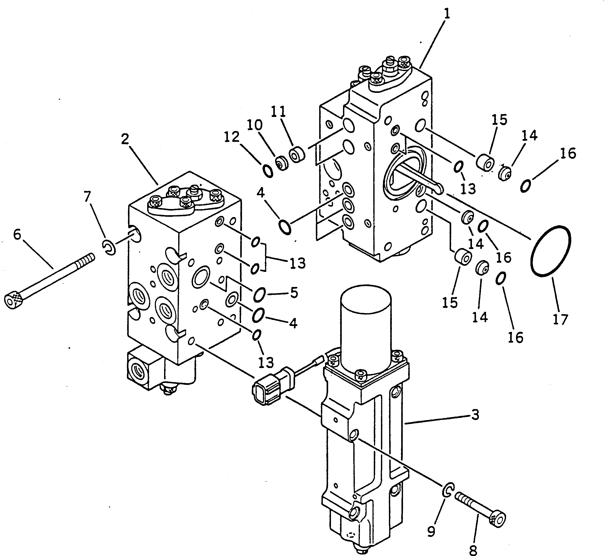 Komatsu parts book diagram for PC100-5 S/N 28001-UP: HYDRAULIC PUMP (SERVO VALVE UNIT ? FRONT) (7/15)