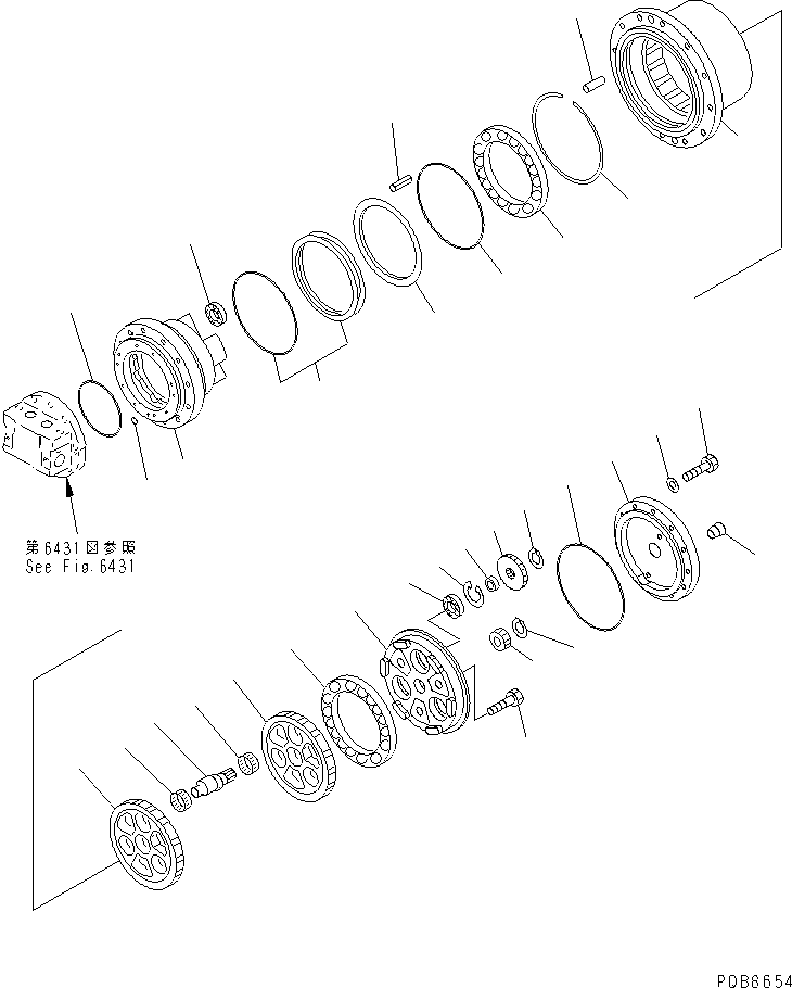 Excavators Komatsu / PC100-5 S/N 28001-UP(pc100-5r) / TRAVEL MOTOR (3/3)(180640 : 6433)