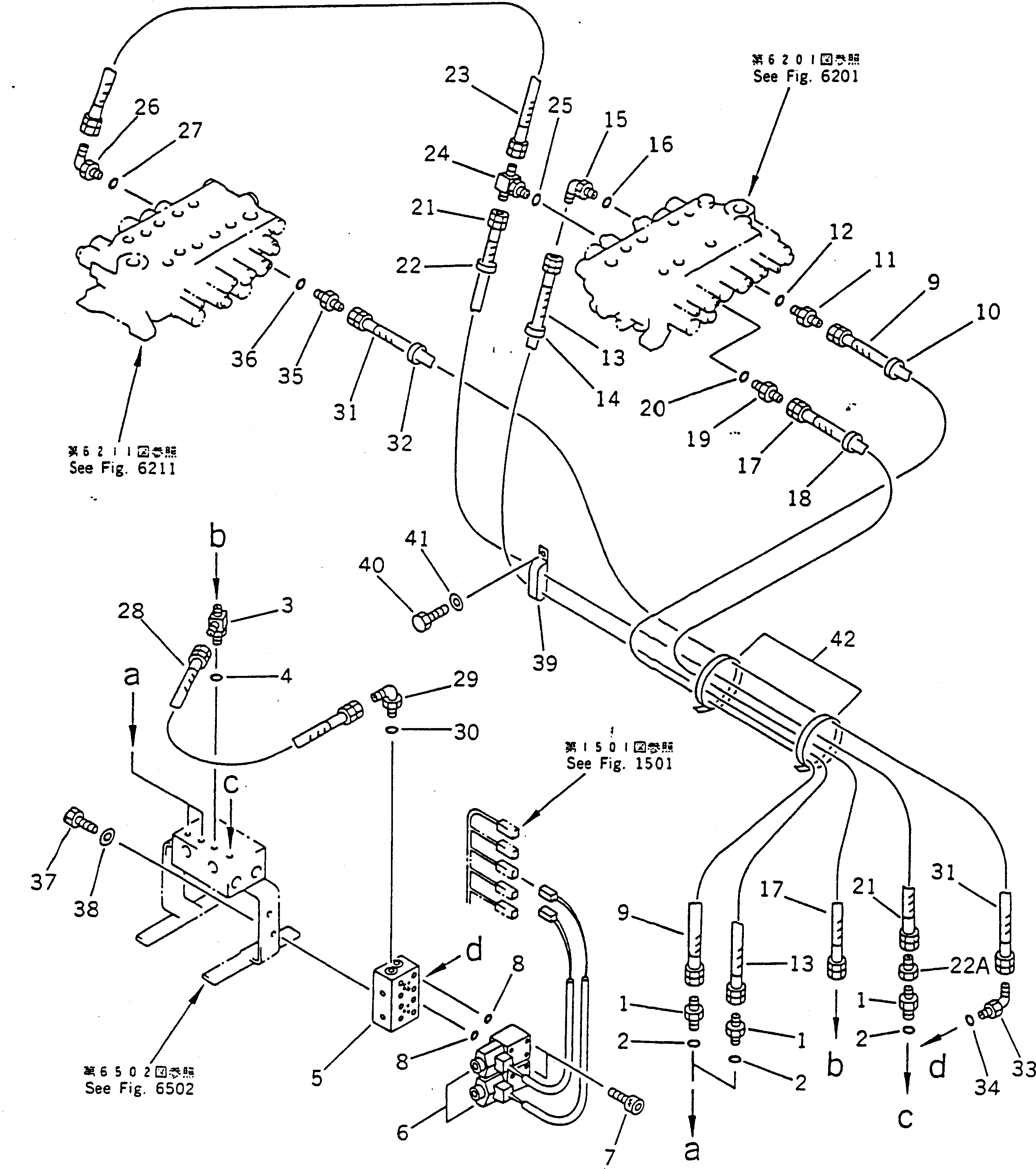 Excavators Komatsu / PC100-5 S/N 28001-UP(pc100-5r) / HYDRAULIC PIPING (P.P.C. PIPING 1/2) (FOR LONG LEVER CONTROL)(#28001-29992)(180820 : 6551)
