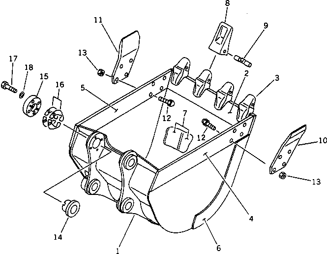 Excavators Komatsu / PC100-5 S/N 28001-UP(pc100-5r) / BUCKET ? 0.4M3 WIDTH 830MM (HORIZONTAL PIN TYPE)(210280 : 7602)