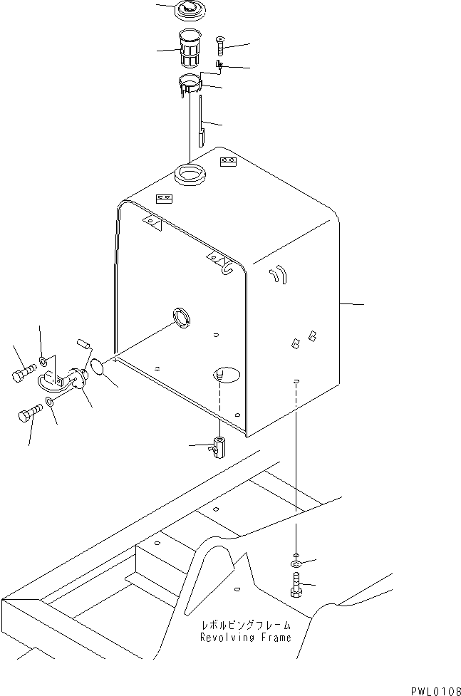 Excavators Komatsu / PC100-6 S/N 40001-UP(pc100-6r) / FUEL TANK(#46059-)(090020 : D0100-01A0A)