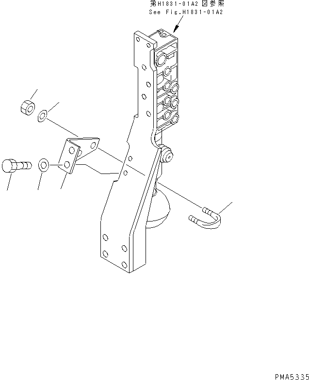 Excavators Komatsu / PC100-6 S/N 40001-UP(pc100-6r) / SOLENOID VALVE LINE (PILOT ACCUMULATOR BRACKET) (ATTACHMENT)(#42554-44999)(151590 : H1831-06A2A)