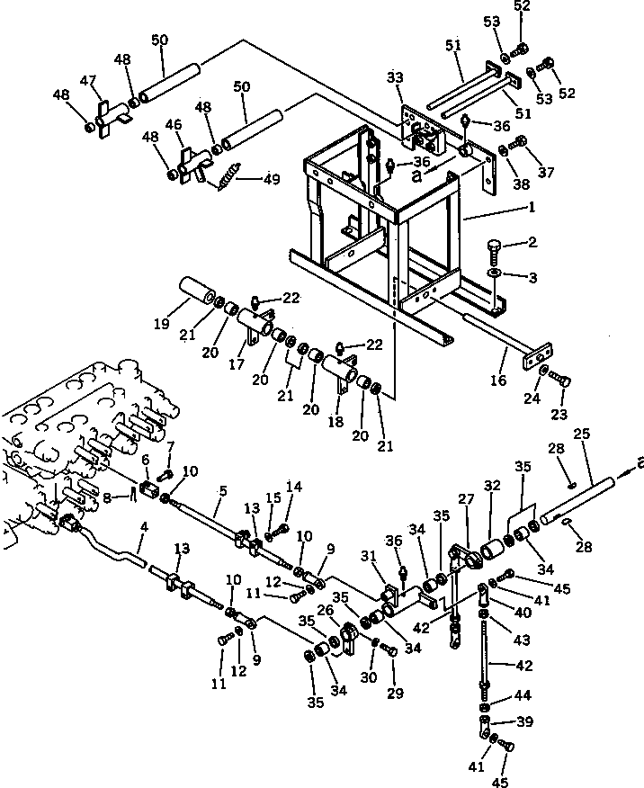 Excavators Komatsu / PC100-3 S/N 18001-UP (TBG. Spec. (Germany))(pc100-7c) / VALVE CONTROL LINKAGE (FOR WRIST CONTROL)(#18001-19572)(120230 : 4415)