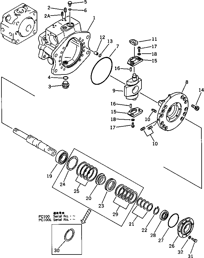 Excavators Komatsu / PC100-3 S/N 18001-UP (TBG. Spec. (Germany))(pc100-7c) / HYDRAULIC PUMP ? FRONT (1/2)(180020 : 6002)