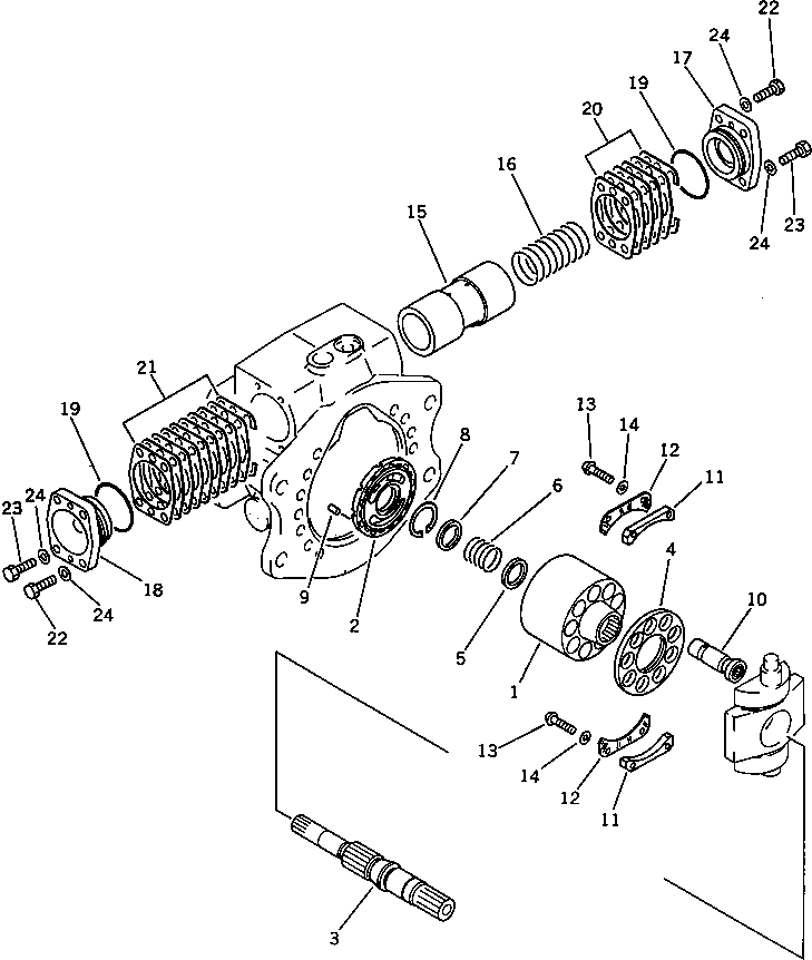 Excavators Komatsu / PC100-3 S/N 18001-UP (TBG. Spec. (Germany))(pc100-7c) / HYDRAULIC PUMP ? FRONT (2/2)(180030 : 6003)