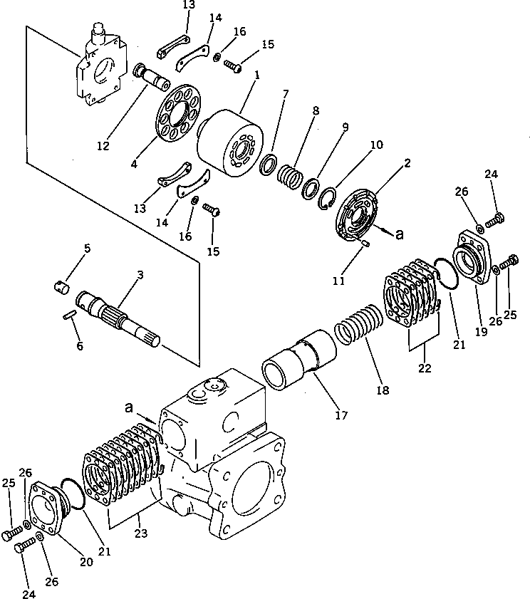 Excavators Komatsu / PC100-3 S/N 18001-UP (TBG. Spec. (Germany))(pc100-7c) / HYDRAULIC PUMP ? REAR (2/2)(180060 : 6006)