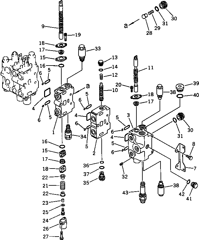 Excavators Komatsu / PC100-3 S/N 18001-UP (TBG. Spec. (Germany))(pc100-7c) / CONTROL VALVE ? R.H. (2/4) (FOR LONG LEVER CONTROL)(180230 : 6206)