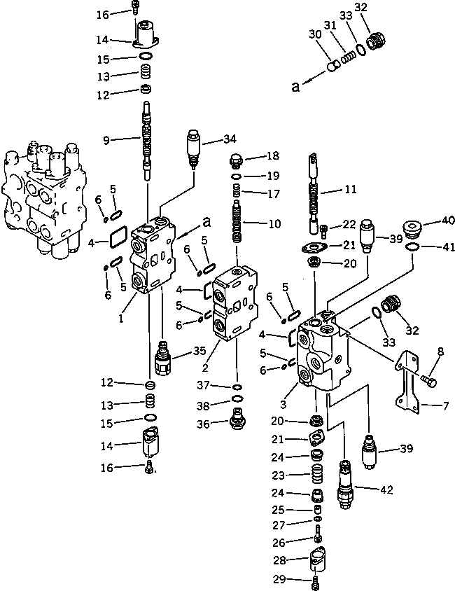 Excavators Komatsu / PC100-3 S/N 18001-UP (TBG. Spec. (Germany))(pc100-7c) / CONTROL VALVE ? R.H. (2/4) (FOR WRIST CONTROL)(180310 : 6216)