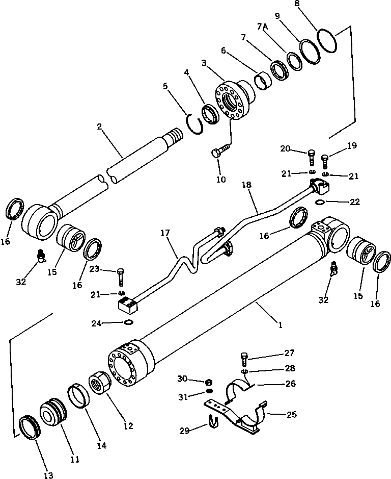 Excavators Komatsu / PC100-3 S/N 18001-UP (TBG. Spec. (Germany))(pc100-7c) / BOOM CYLINDER(180350 : 6401)