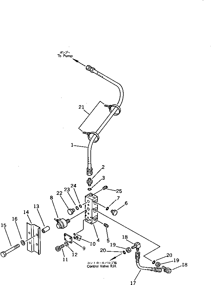Excavators Komatsu / PC100-3 S/N 18001-UP (TBG. Spec. (Germany))(pc100-7c) / HYDRAULIC PIPING (PILOT CIRCUIT)(1/2)(WITHOUT AUTO DECELERATION)(#20400-)(180540 : 6512A)