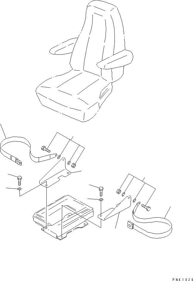 Excavators Komatsu / PC100-6S S/N 40001-UP(pc100-8r) / SEAT BELT (50MM WIDE)(#45000-)(210100 : K0160-01A3A)