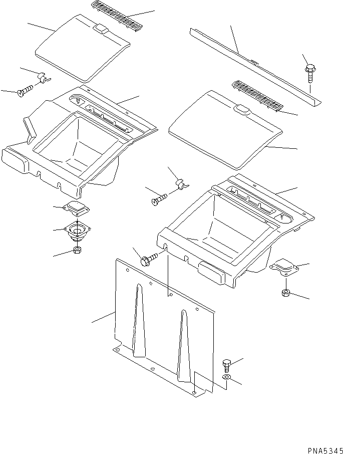 Excavators Komatsu / PC100-6S S/N 40001-UP(pc100-8r) / SEAT REAR COVER (WITH SPEAKER)(#40001-41229)(210130 : K0180-01A0)