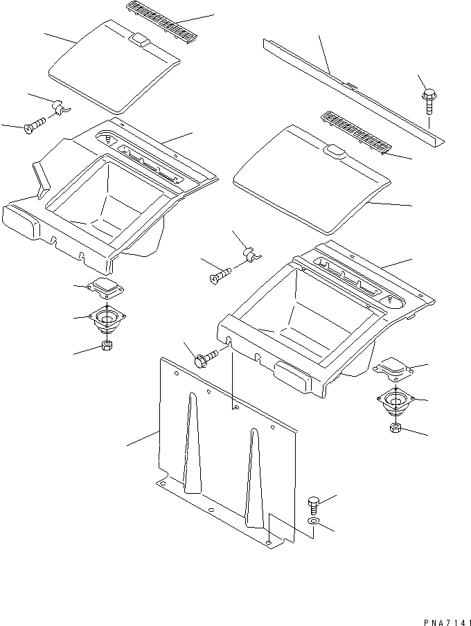 Excavators Komatsu / PC100-6S S/N 40001-UP(pc100-8r) / SEAT REAR COVER (WITH SPEAKER)(#41401-41784)(210140 : K0180-01A0B)