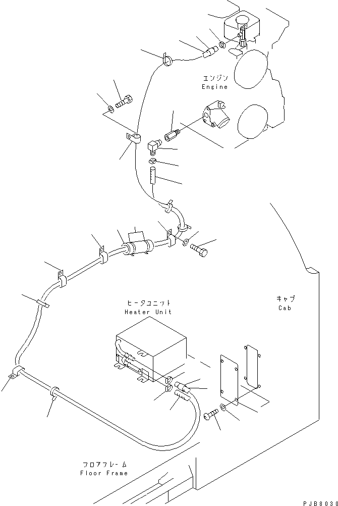 Excavators Komatsu / PC100-6S S/N 40001-UP(pc100-8r) / CAR HEATER (PIPING)(#45000-)(211030 : K0700-01B6A)