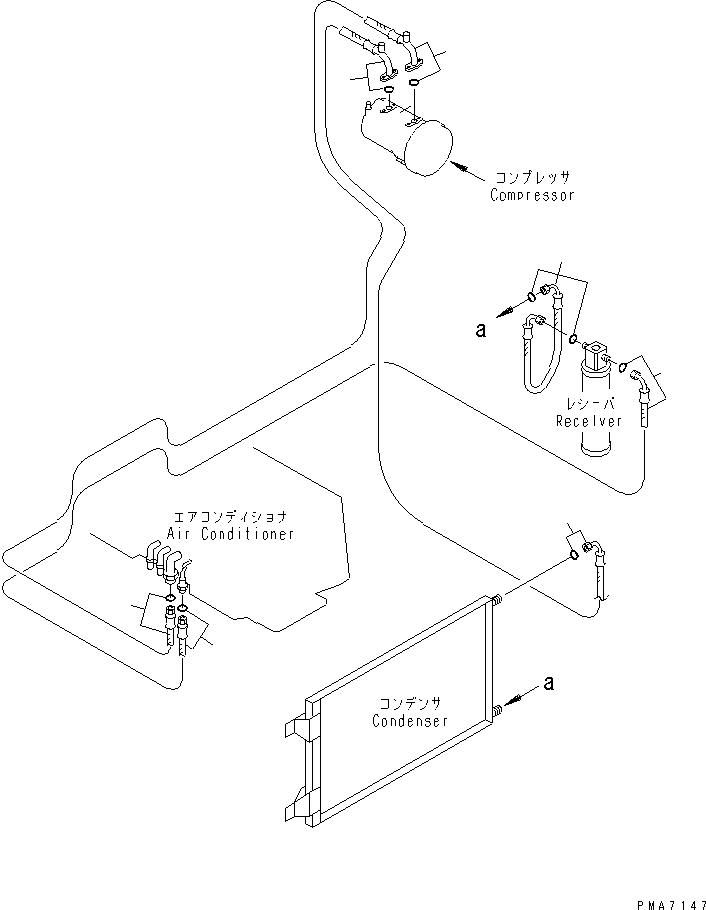 Excavators Komatsu / PC100-6S S/N 40001-UP(pc100-8r) / AIR CONDITIONER (FREON PIPING)(#41401-42553)(211060 : K0700-02A2B)