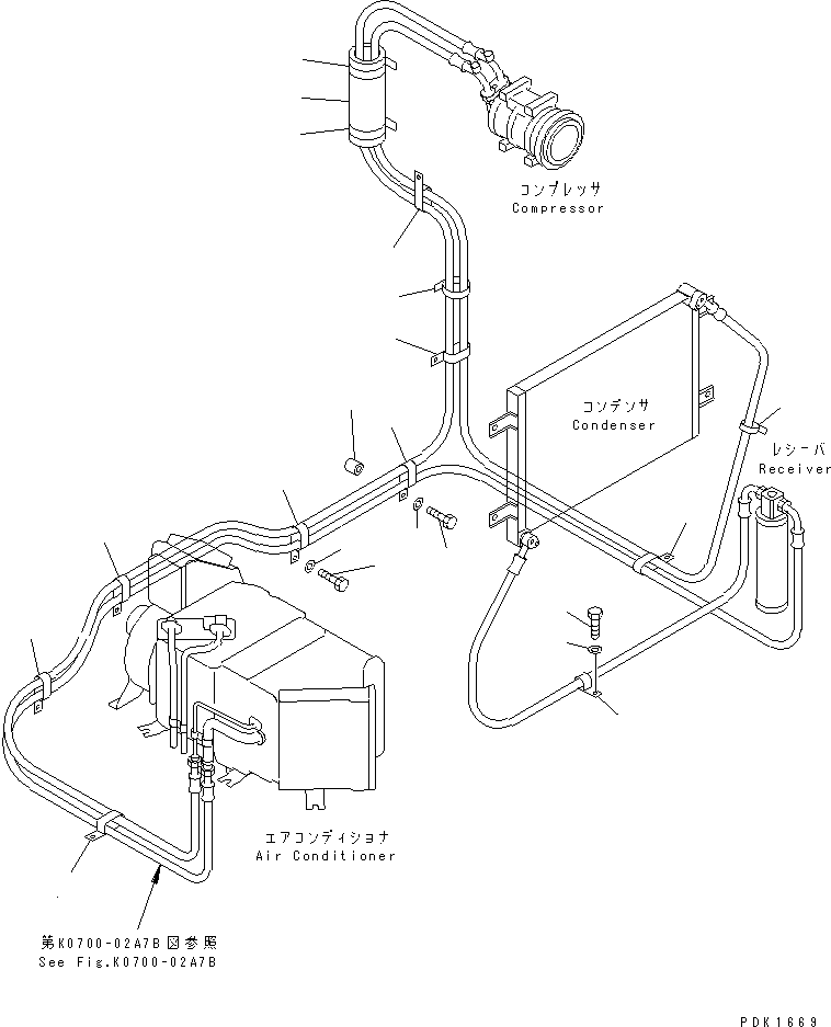Excavators Komatsu / PC100-6S S/N 40001-UP(pc100-8r) / AIR CONDITIONER (FREON PIPING CLIP)(#45000-45684)(211130 : K0700-03A7B)