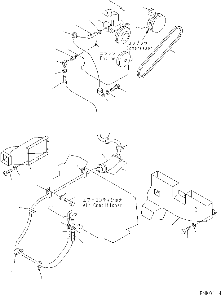 Excavators Komatsu / PC100-6S S/N 40001-UP(pc100-8r) / AIR CONDITIONER (HEATER PIPING AND DUCT)(#42157-44999)(211160 : K0700-04A7)