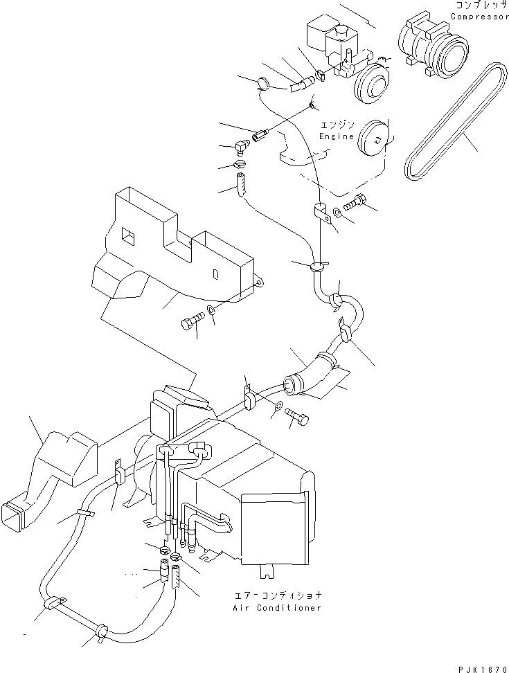 Excavators Komatsu / PC100-6S S/N 40001-UP(pc100-8r) / AIR CONDITIONER (HEATER PIPING AND DUCT)(#45000-)(211170 : K0700-04A7A)