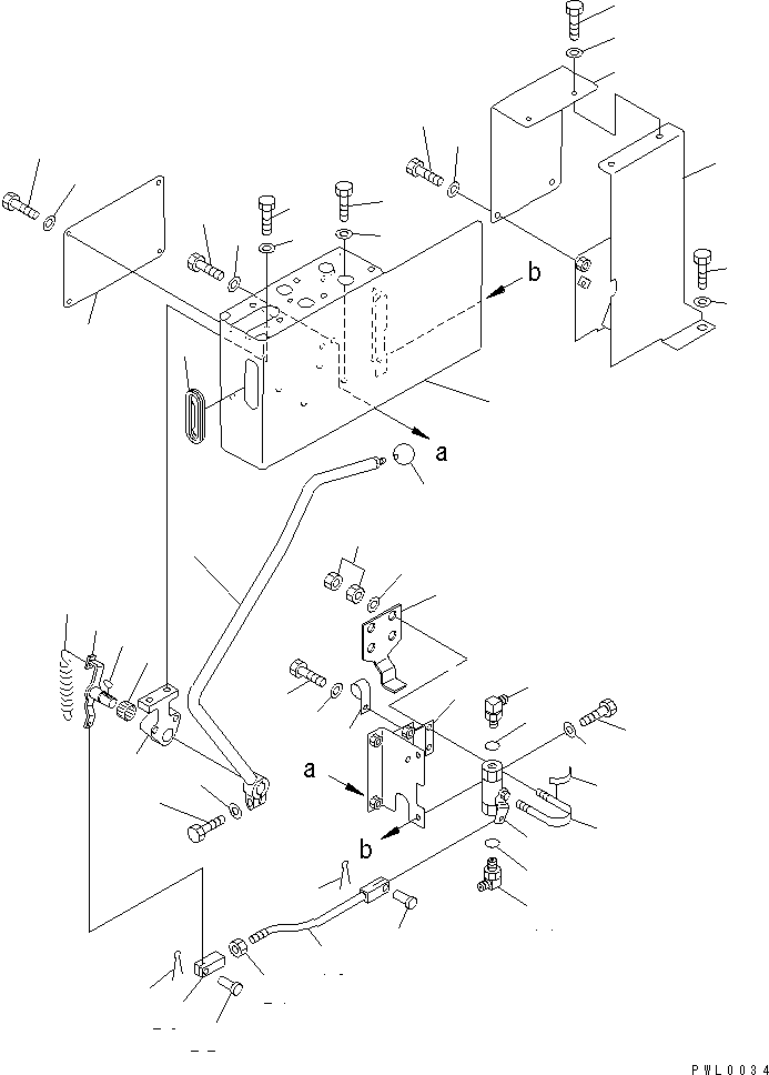 Excavators Komatsu / PC100-6S S/N 40001-UP(pc100-8r) / FLOOR FRAME (LEFT STAND) (STAND AND REAR COVER)(#46059-)(211350 : K1110-04A0B)
