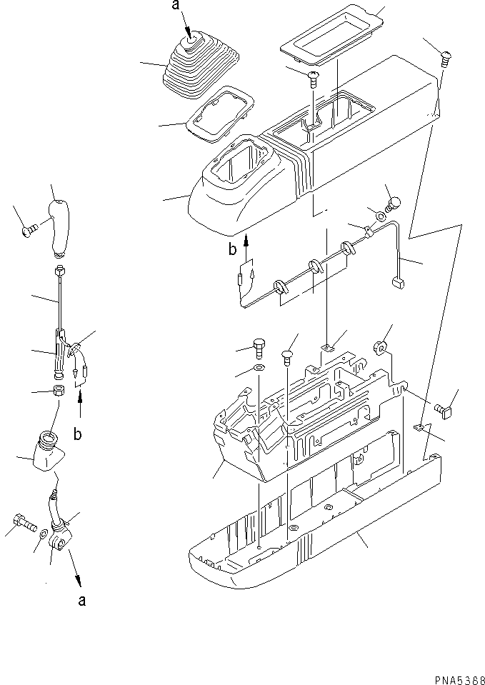 Excavators Komatsu / PC100-6S S/N 40001-UP(pc100-8r) / RIGHT STAND (LEVER AND COVER) (HYDRAULIC TYPE)(#40001-44999)(211800 : K1220-01A0)